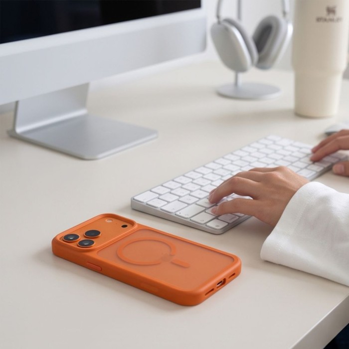 Tech-Protect Magmat Magsafe CC Case for iPhone 18 Pro Max / 17 Pro Max - Matte Orange