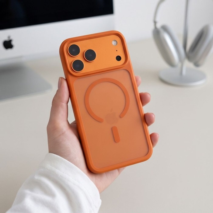 Tech-Protect Magmat Magsafe CC Case for iPhone 18 Pro Max / 17 Pro Max - Matte Orange