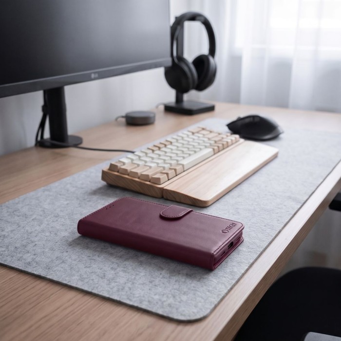 Tech-Protect Wallet case for Xiaomi Redmi Note 17 Pro Max 5G - burgundy
