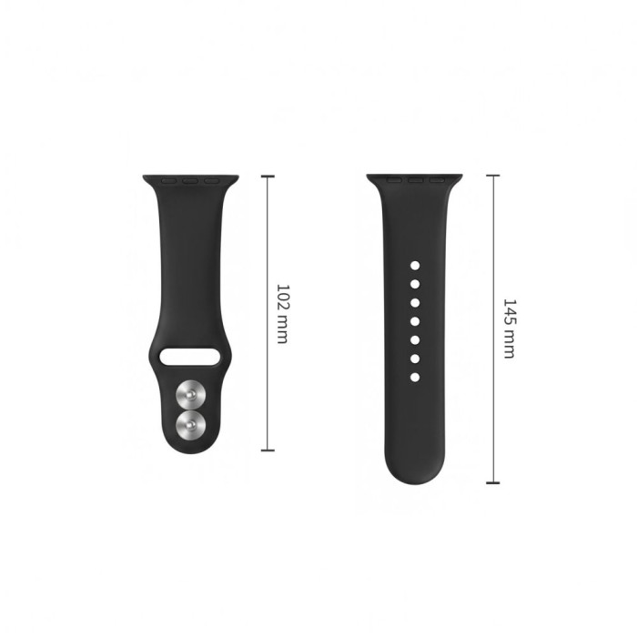 Tech-Protect Silicone Strap for Apple Watch 44 / 45 / 46 / 49 mm - Black