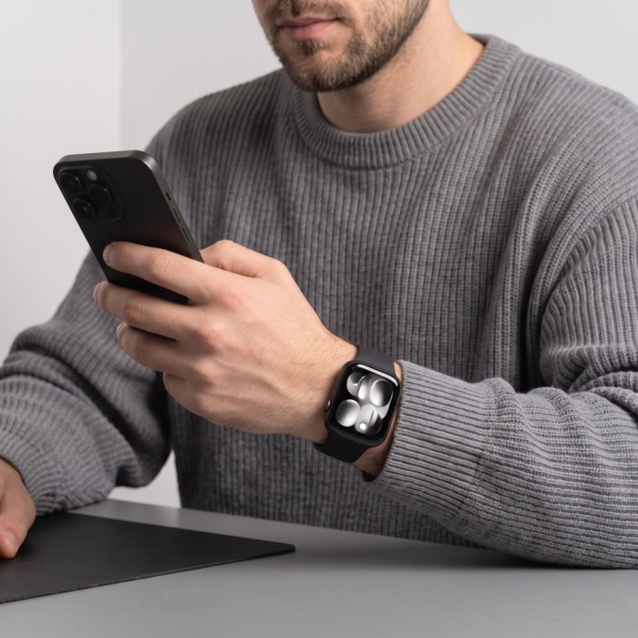 Tech-Protect Silicone Strap for Apple Watch 44 / 45 / 46 / 49 mm - Black