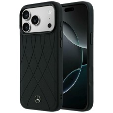 Mercedes Leather with Crossed Lines MagSafe case for iPhone 17 Pro - black