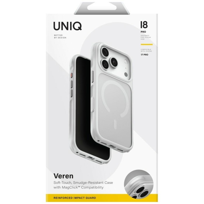 Uniq Veren Magclick Charging Case for iPhone 18 Pro / 17 Pro - White