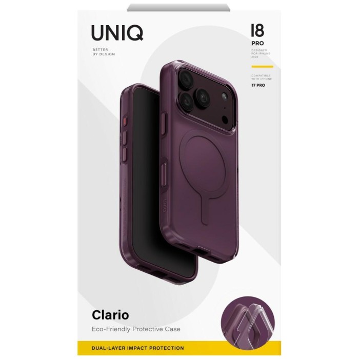Uniq Clario Magclick Charging eco case for iPhone 18 Pro / 17 Pro - purple