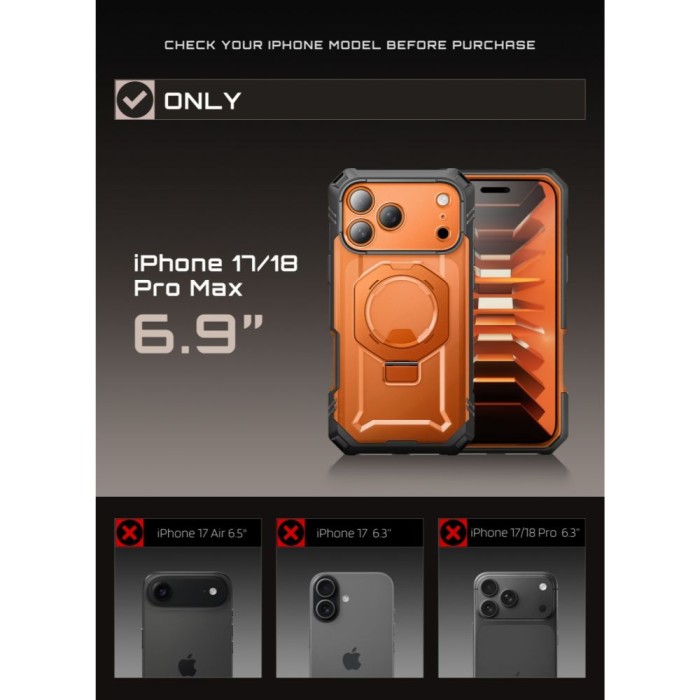 Supcase Grip Pro Mag MagSafe Case for iPhone 18 Pro Max / 17 Pro Max - Orange