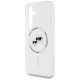 Karl Lagerfeld Button Case Karl &amp;amp; Choupette Heads Printed Logo MagSafe Samsung Galaxy S25 White