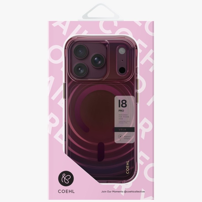 Uniq Coehl Vela Magnetic Charging Case for iPhone 18 Pro / 17 Pro - Burgundy