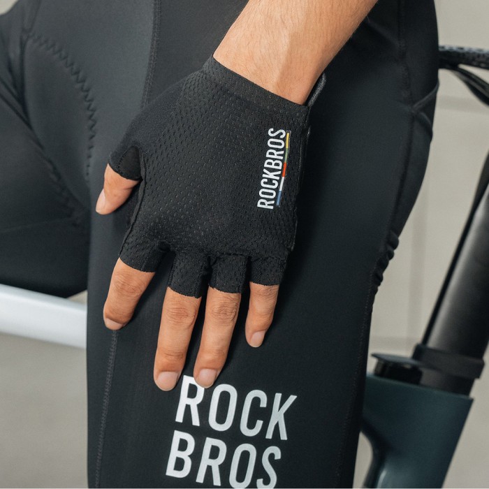 Rockbros TLS004 ROAD TO SKY Short Shock Absorbing Cycling Gloves M - Black