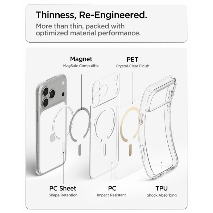 Spigen Ultra Hybrid Mag MagSafe Case for iPhone 18 Pro / 17 Pro - Transparent Gold