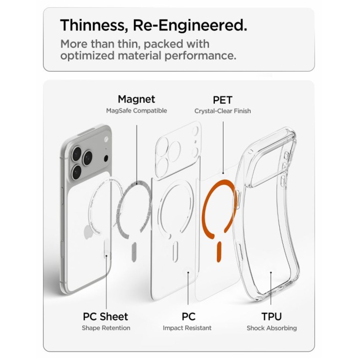 Spigen Ultra Hybrid Mag MagSafe Case for iPhone 18 Pro Max / 17 Pro Max - Transparent Orange