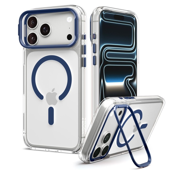 Spigen Ultra Hybrid Optik S MagSafe Case for iPhone 18 Pro Max / 17 Pro Max - Clear Navy Blue