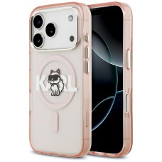 Karl Lagerfeld IML Choupette Sketch Logo MagSafe Case for iPhone 17 Pro - Pink