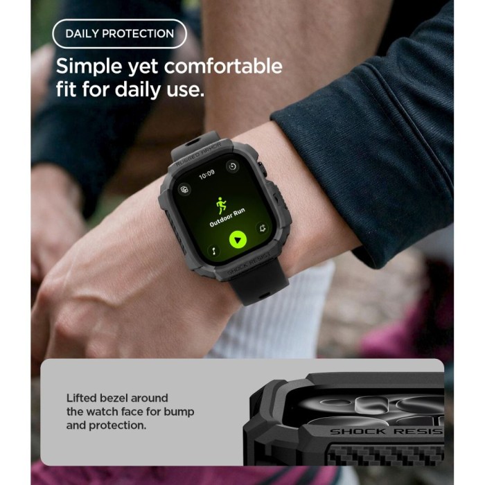 Spigen Rugged Armor Case for Apple Watch 42mm - Matte Black