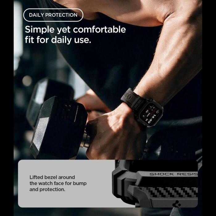 Spigen Rugged Armor Pro Apple Watch 42mm Strap - Matte Black