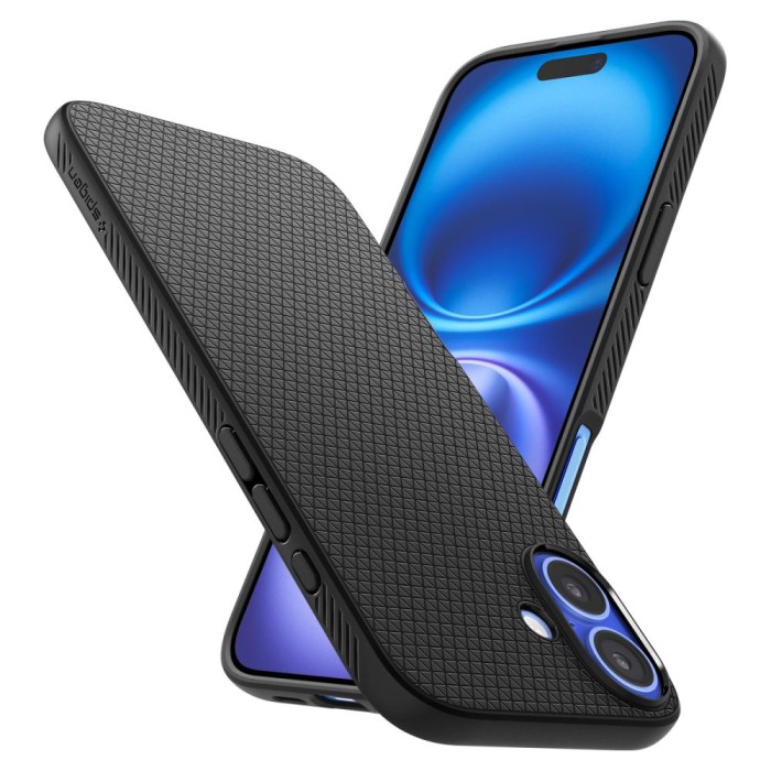 Spigen Liquid Air Case for iPhone 16 Plus - Black - OUTLET