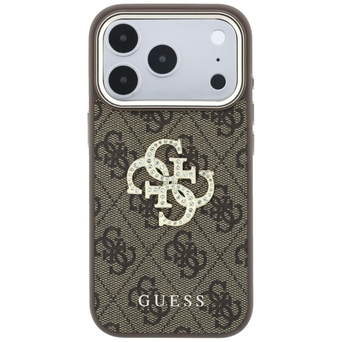 Guess 4G &amp;amp; Big Strass Logo Case for iPhone 18 Pro / 17 Pro - Brown