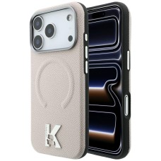 Karl Lagerfeld Grained Embossed Ring &amp;amp; Kameo Logo MagSafe Case for iPhone 18 Pro Max / 17 Pro Max - Beige