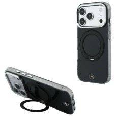 Mercedes Ring Stand Iconic Logo MagSafe Case for iPhone 18 Pro / 17 Pro - Black