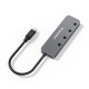 Wozinsky WHS080YSS 4 x USB-A 3.0 Aluminum Hub with Individual Switches and 15 cm USB-C Cable - Gray