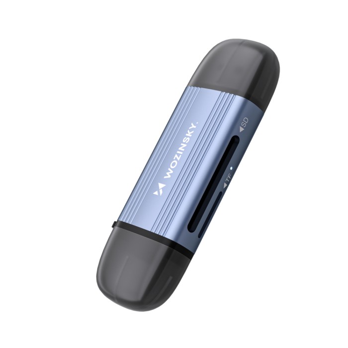 Wozinsky WCR-5G Memory Card Reader for SD and microSD USB-A 3.0 / USB-C 3.0 Aluminum - Gray