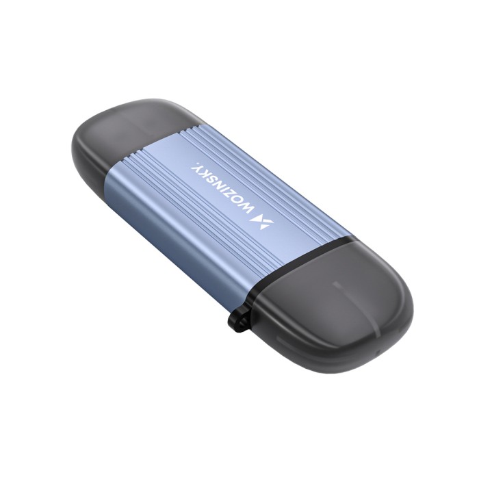 Wozinsky WCR-5G Memory Card Reader for SD and microSD USB-A 3.0 / USB-C 3.0 Aluminum - Gray