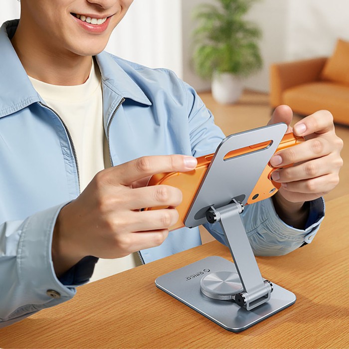 Orico PS2 foldable phone stand, 360° rotating - silver