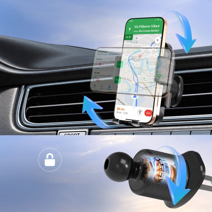 Wozinsky WUS-CF29 3-in-1 Car Holder for Dashboard, Windshield and Air Vent - Black