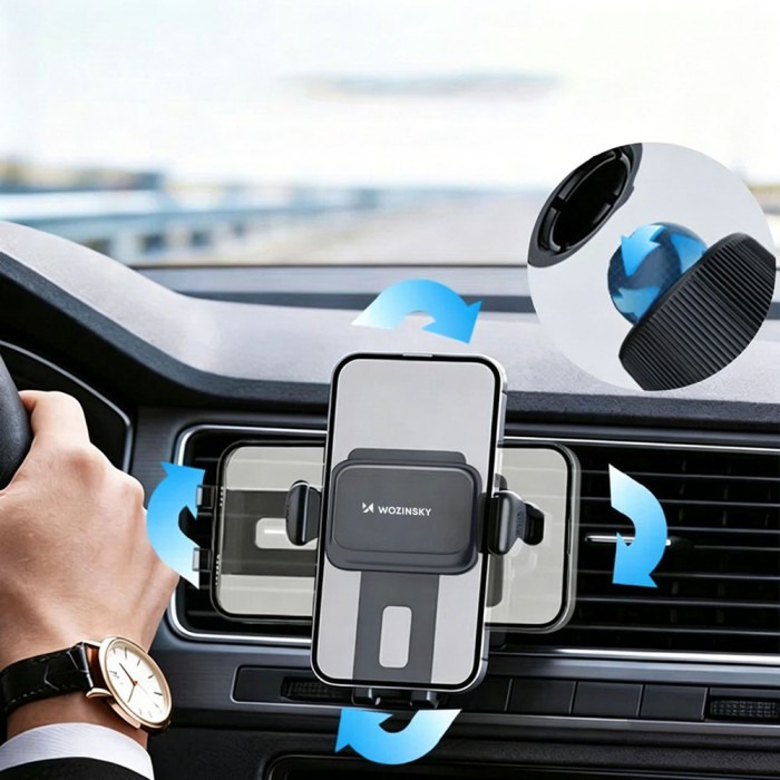 Wozinsky WUS-M1 Car Air Vent Mount Holder 360° Clamp - Black