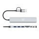 Wozinsky WAH-81 8-in-1 USB Hub with USB 3.0 SD Card Reader and Audio Output - Gray
