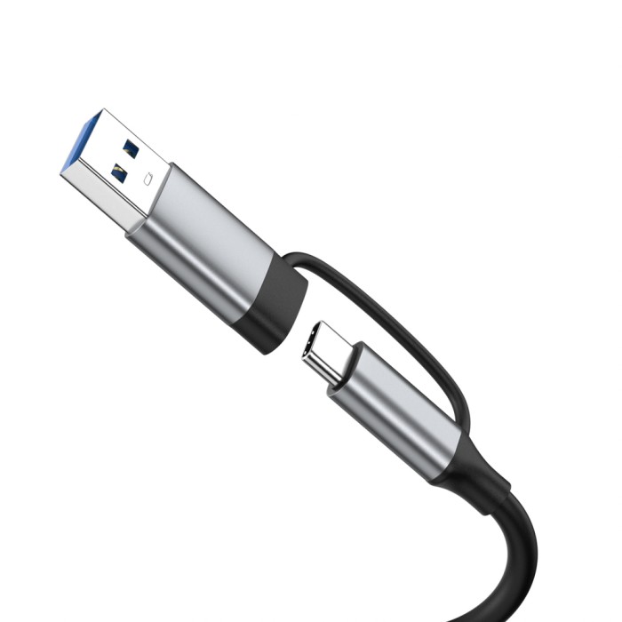 Wozinsky WAH-81 8-in-1 USB Hub with USB 3.0 SD Card Reader and Audio Output - Gray