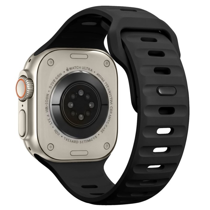 Tech-Protect Silicone Line Strap for Apple Watch 44 / 45 / 46 / 49 mm - Black