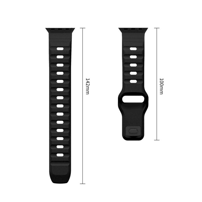 Tech-Protect Silicone Line Strap for Apple Watch 44 / 45 / 46 / 49 mm - Black