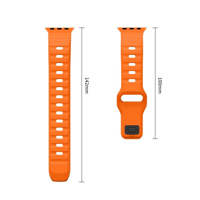 Tech-Protect Silicone Line Strap for Apple Watch 44 / 45 / 46 / 49 mm - Orange