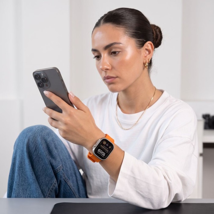 Tech-Protect Silicone Line Strap for Apple Watch 44 / 45 / 46 / 49 mm - Orange