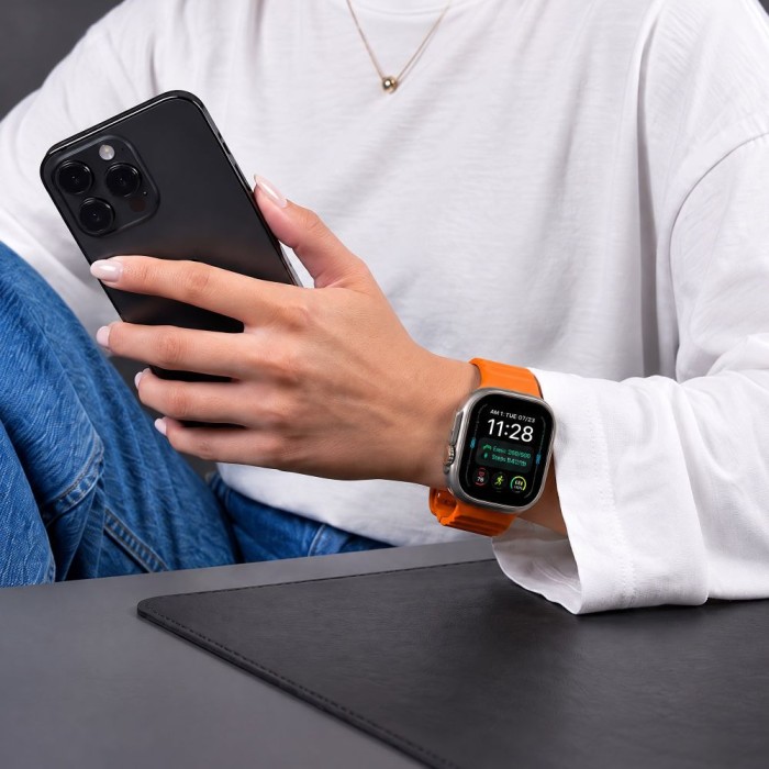 Tech-Protect Silicone Line Strap for Apple Watch 44 / 45 / 46 / 49 mm - Orange