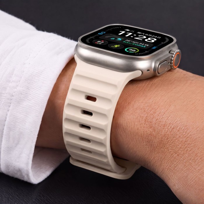 Tech-Protect Silicone Line Strap for Apple Watch 44 / 45 / 46 / 49 mm - Beige