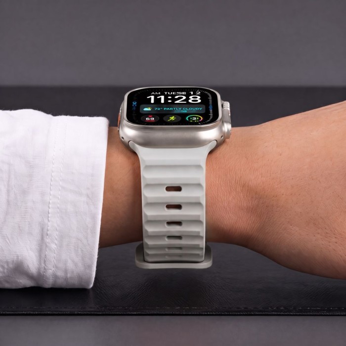 Tech-Protect Silicone Line Strap for Apple Watch 44 / 45 / 46 / 49 mm - Gray