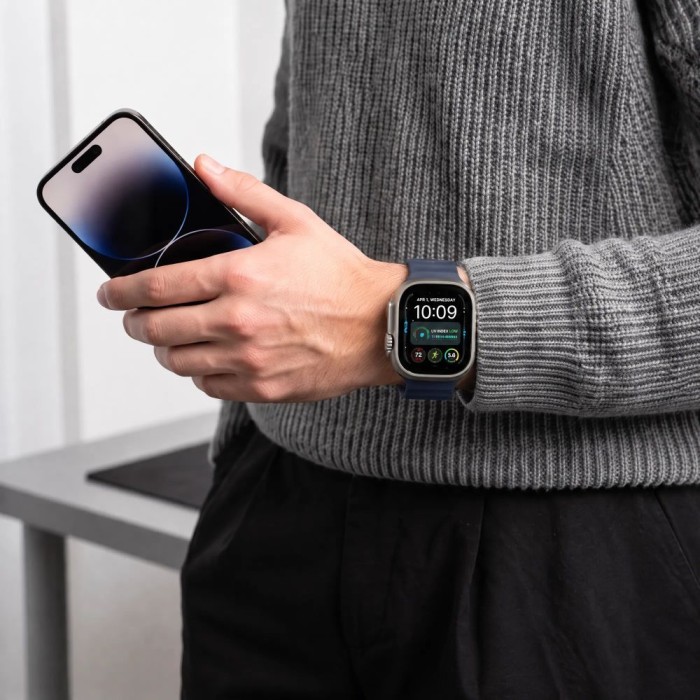 Tech-Protect Silicone Line Strap for Apple Watch 44 / 45 / 46 / 49 mm - Navy Blue