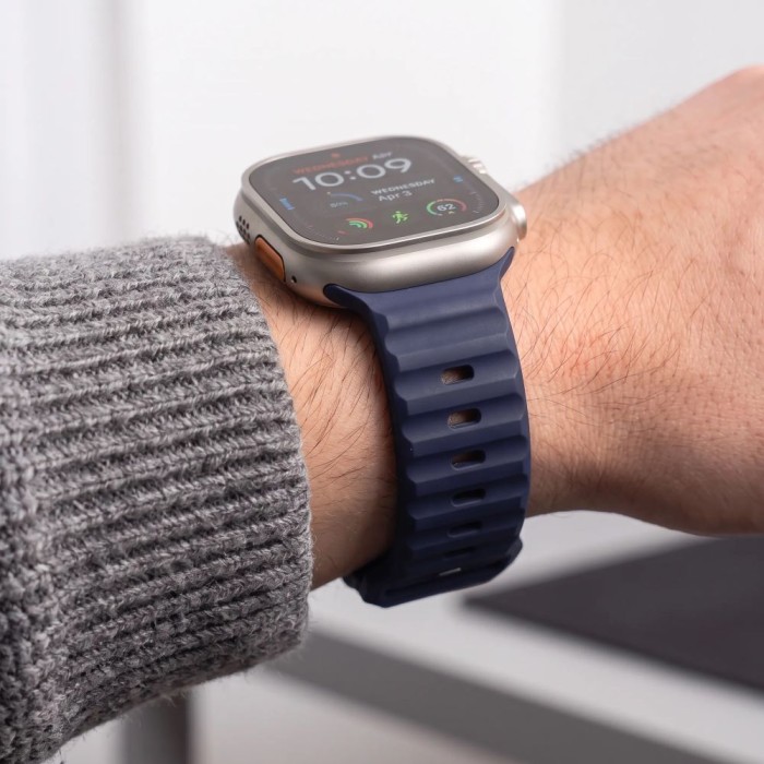 Tech-Protect Silicone Line Strap for Apple Watch 44 / 45 / 46 / 49 mm - Navy Blue