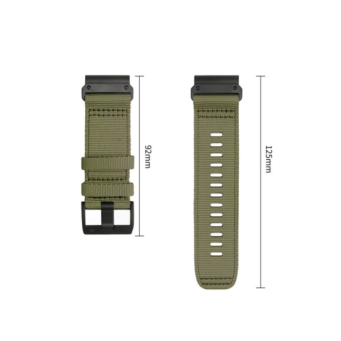 Tech-Protect Nylon Classic Strap for Garmin Fenix ​​5X / 5X Plus / 6X / 6X Pro / 7X / 8 / 8 Pro / 9 / 9 Pro (51 mm) - green