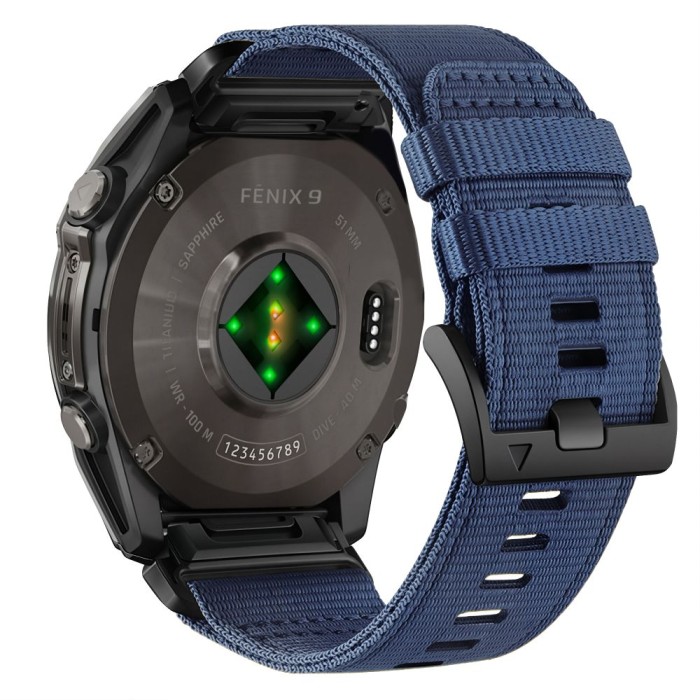 Tech-Protect Nylon Classic Strap for Garmin Fenix ​​5X / 5X Plus / 6X / 6X Pro / 7X / 8 / 8 Pro / 9 / 9 Pro (51 mm) - Navy Blue