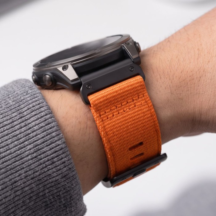 Tech-Protect Nylon Classic Strap for Garmin Fenix ​​5X / 5X Plus / 6X / 6X Pro / 7X / 8 / 8 Pro / 9 / 9 Pro (51 mm) - Orange