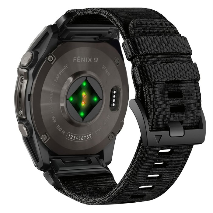 Tech-Protect Nylon Classic Strap for Garmin Fenix ​​5X / 5X Plus / 6X / 6X Pro / 7X / 8 / 8 Pro / 9 / 9 Pro (47 mm) - Black