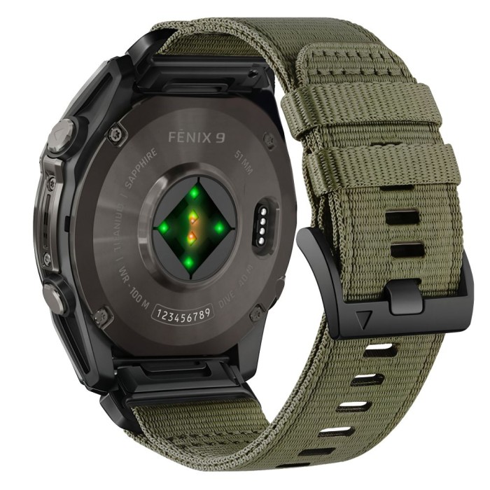 Tech-Protect Nylon Classic Strap for Garmin Fenix ​​5X / 5X Plus / 6X / 6X Pro / 7X / 8 / 8 Pro / 9 / 9 Pro (47 mm) - green