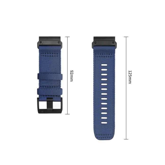 Tech-Protect Nylon Classic Strap for Garmin Fenix ​​5X / 5X Plus / 6X / 6X Pro / 7X / 8 / 8 Pro / 9 / 9 Pro (47 mm) - Navy Blue