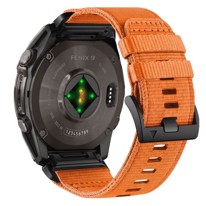 Tech-Protect Nylon Classic Strap for Garmin Fenix ​​5X / 5X Plus / 6X / 6X Pro / 7X / 8 / 8 Pro / 9 / 9 Pro (47 mm) - Orange