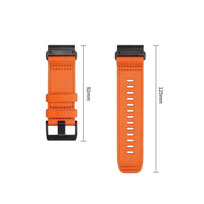 Tech-Protect Nylon Classic Strap for Garmin Fenix ​​5X / 5X Plus / 6X / 6X Pro / 7X / 8 / 8 Pro / 9 / 9 Pro (47 mm) - Orange