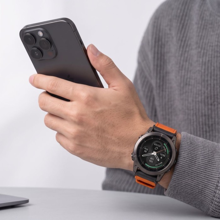 Tech-Protect Nylon Classic Strap for Garmin Fenix ​​5X / 5X Plus / 6X / 6X Pro / 7X / 8 / 8 Pro / 9 / 9 Pro (47 mm) - Orange