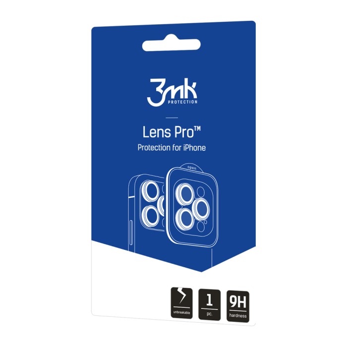 3mk Lens Protection Pro Black Tempered Glass for iPhone 18 Pro / 18 Pro Max - Light Blue