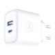 3mk DualCharge 20W PD3.0 QC 3.0 PPS USB 1A1C Wall Charger - White